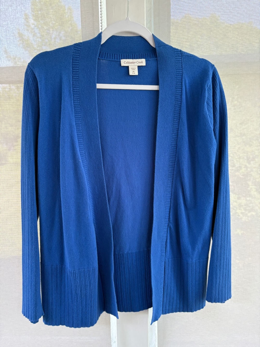 Coldwater Creek Women's Open-Front Royal Blue Cardigan